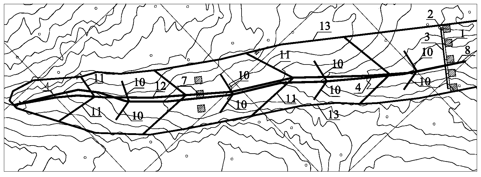 Reinforcement protective structure of large spoil disposal area in mountainous area