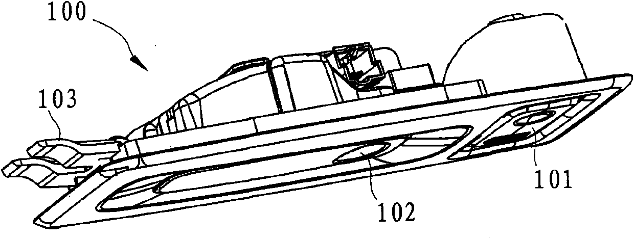 Device for detecting key and coat and hat hook on automobile reading lamp