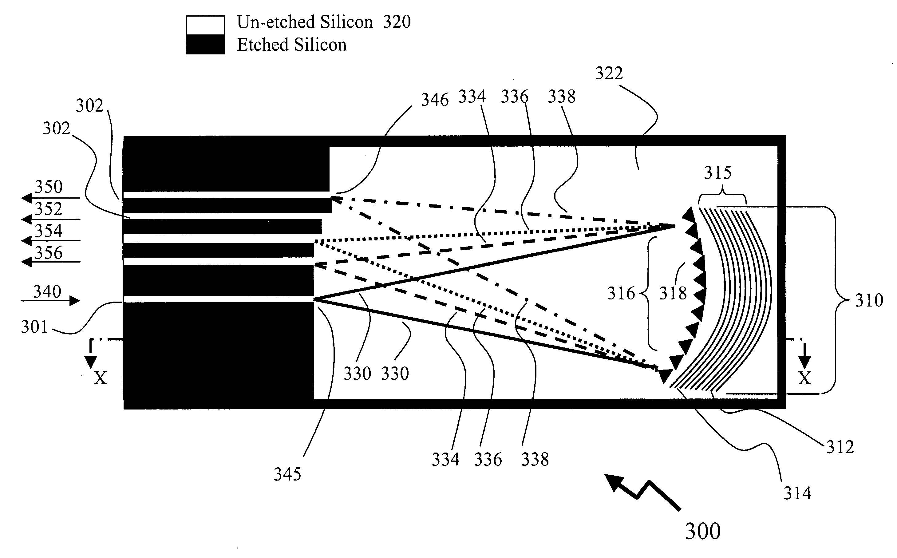 Integrated etched multilayer grating based wavelength demultiplexer