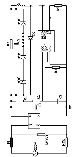 LED high-voltage module driven by 220V alternating current