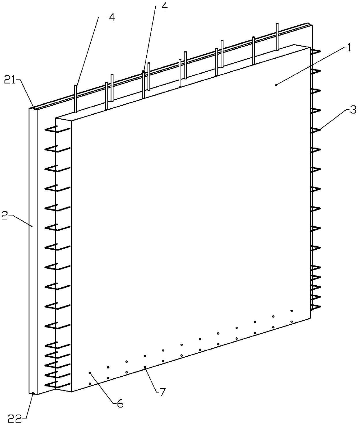 Assembled external wall panel for CF autoclaved porcelain powder aerated concrete shear wall and manufacture method thereof