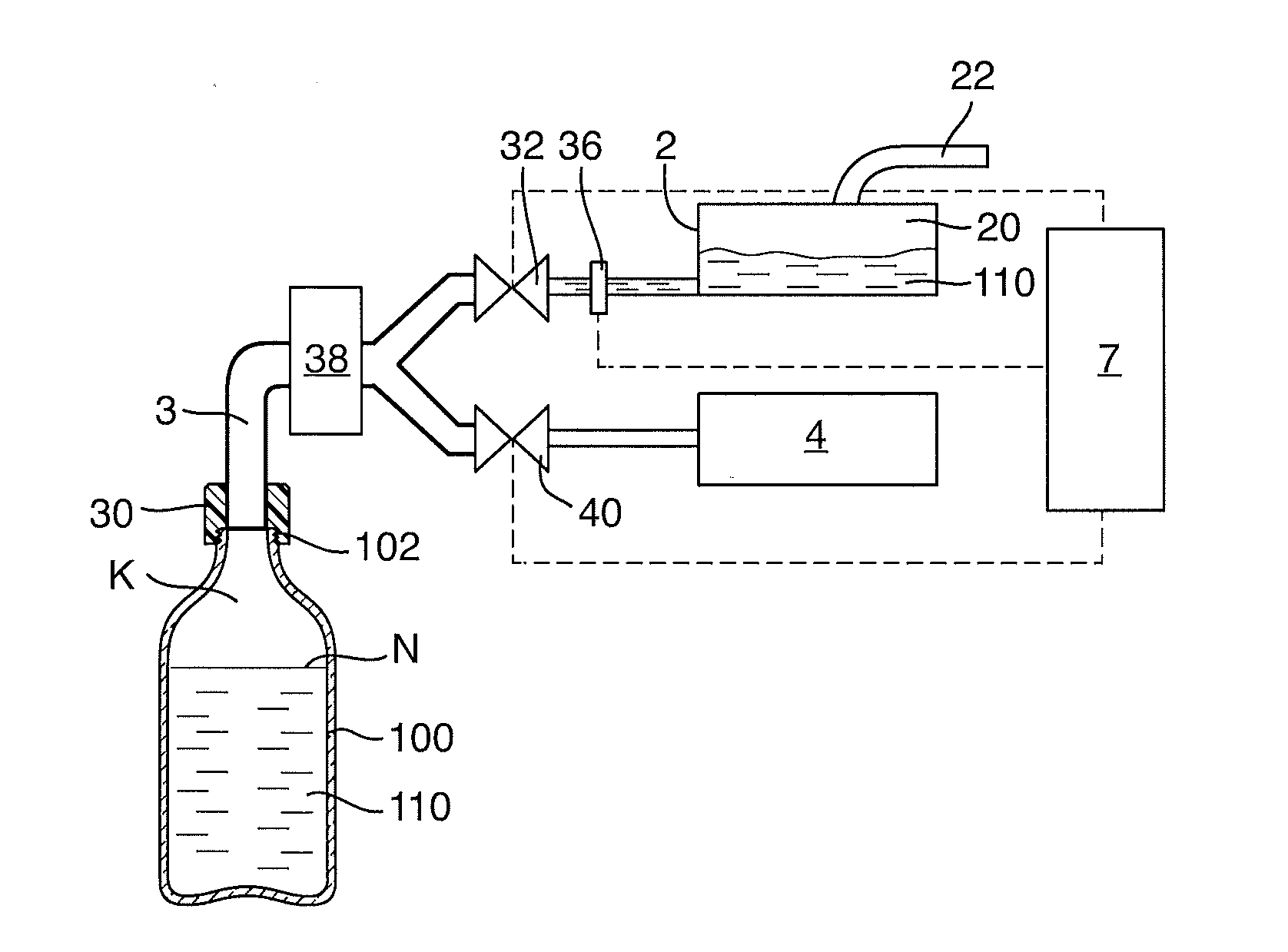 Method and device for filling a container