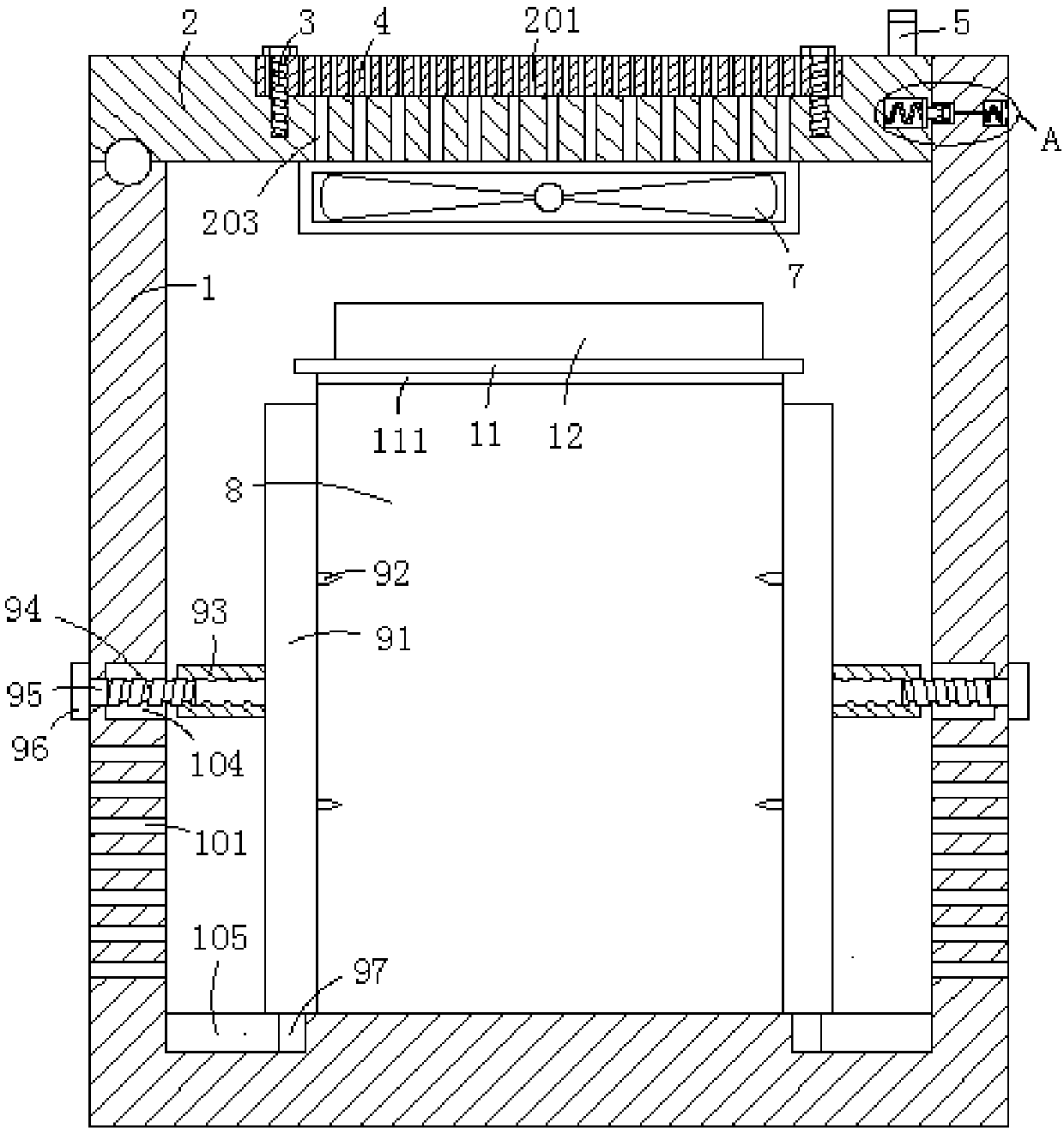 Environment-friendly storage device for glue of colloid storage battery