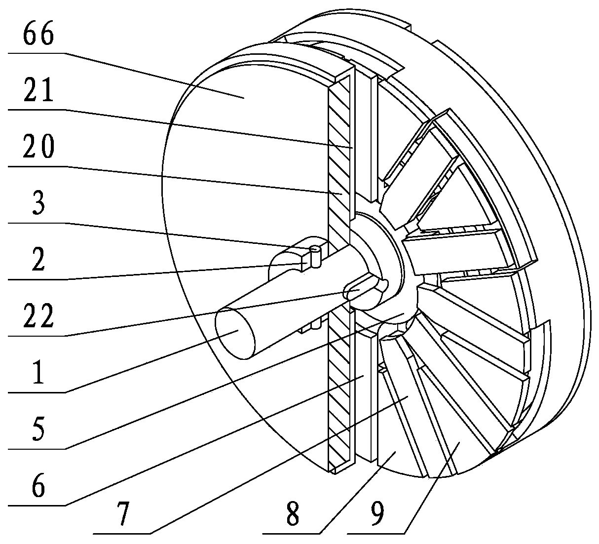 Claw pole disc asynchronous electric motor