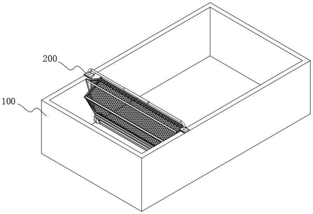 Sewage treatment device for fishing floating matters and suspended matters in sewage