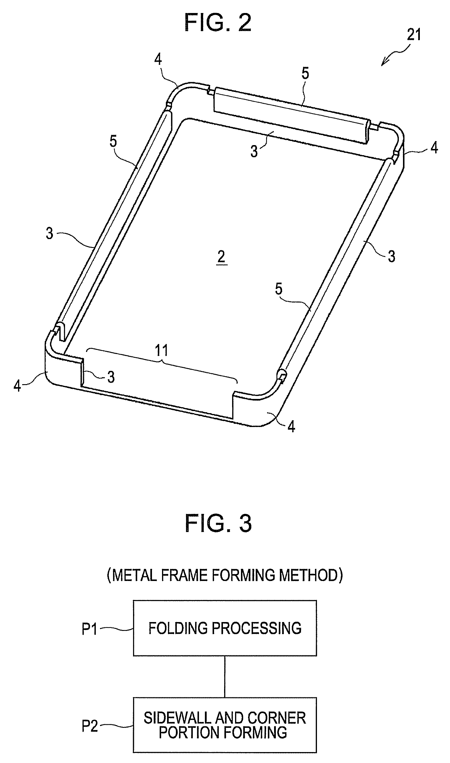 Metal frame for electro-optical device having a folding portion and a seamless curved shape