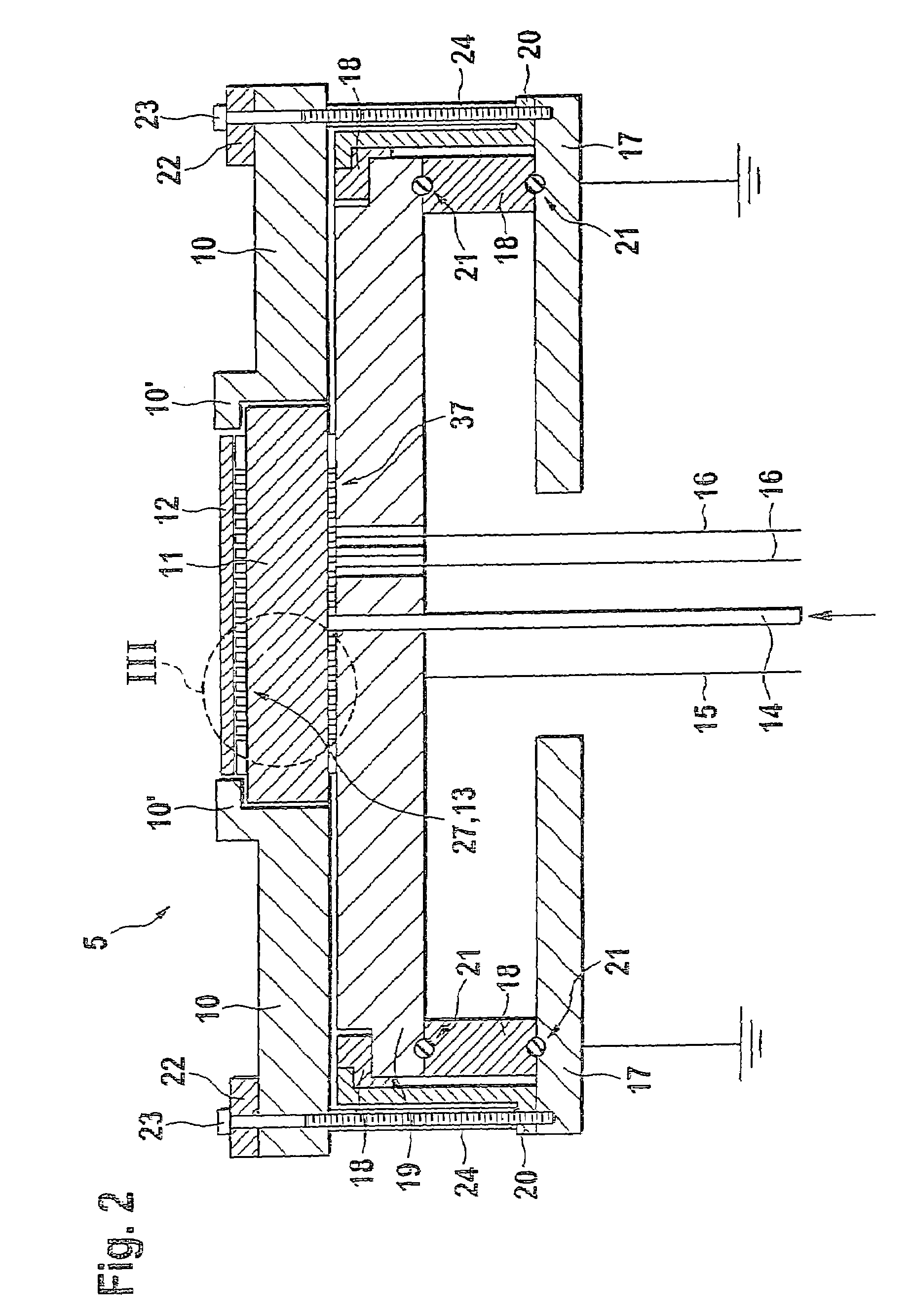Holding device, in particular for fixing a semiconductor wafer in a plasma etching device, and method for supplying heat to or dissipating heat from a substrate