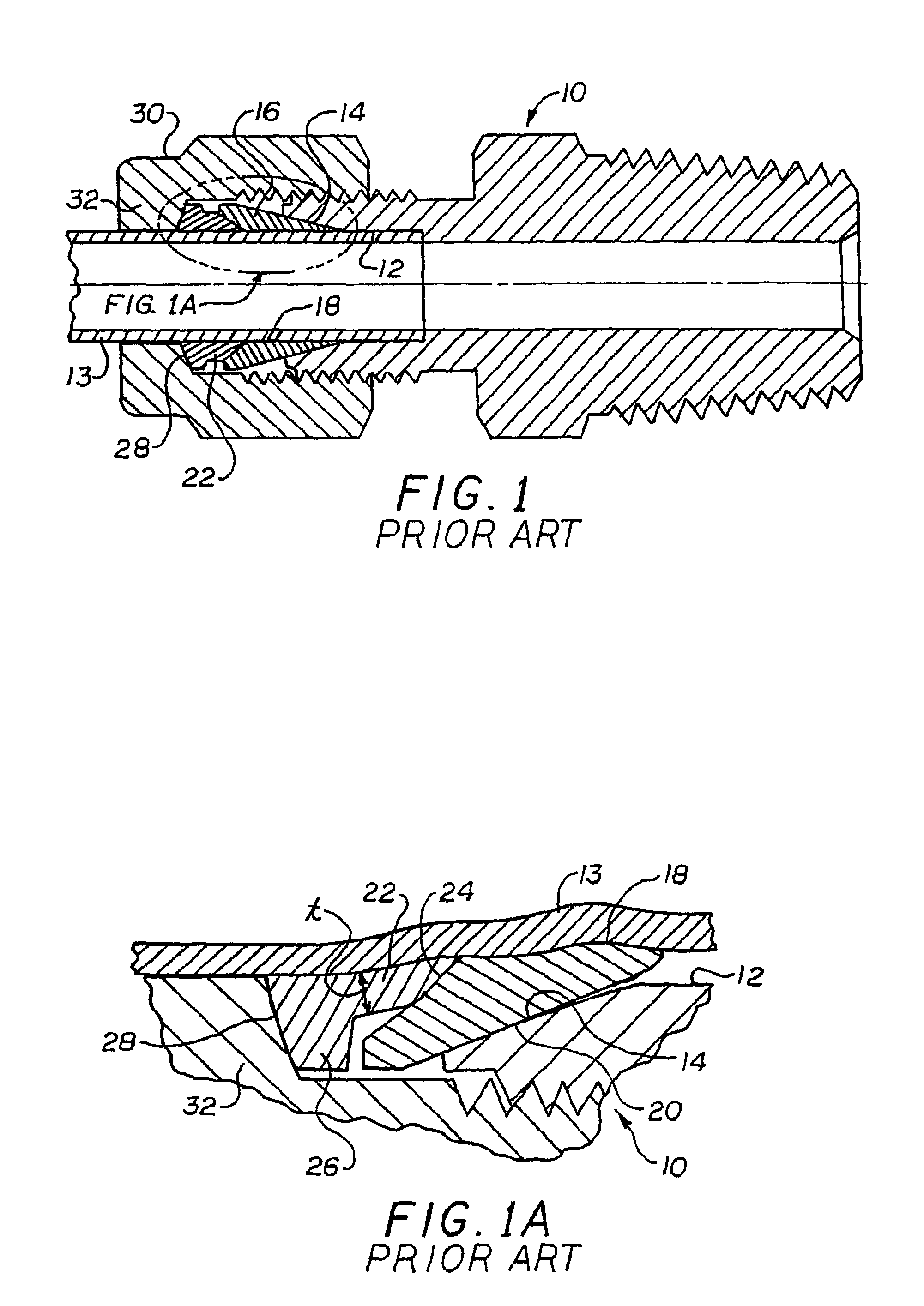 Ferrule with relief to reduce galling