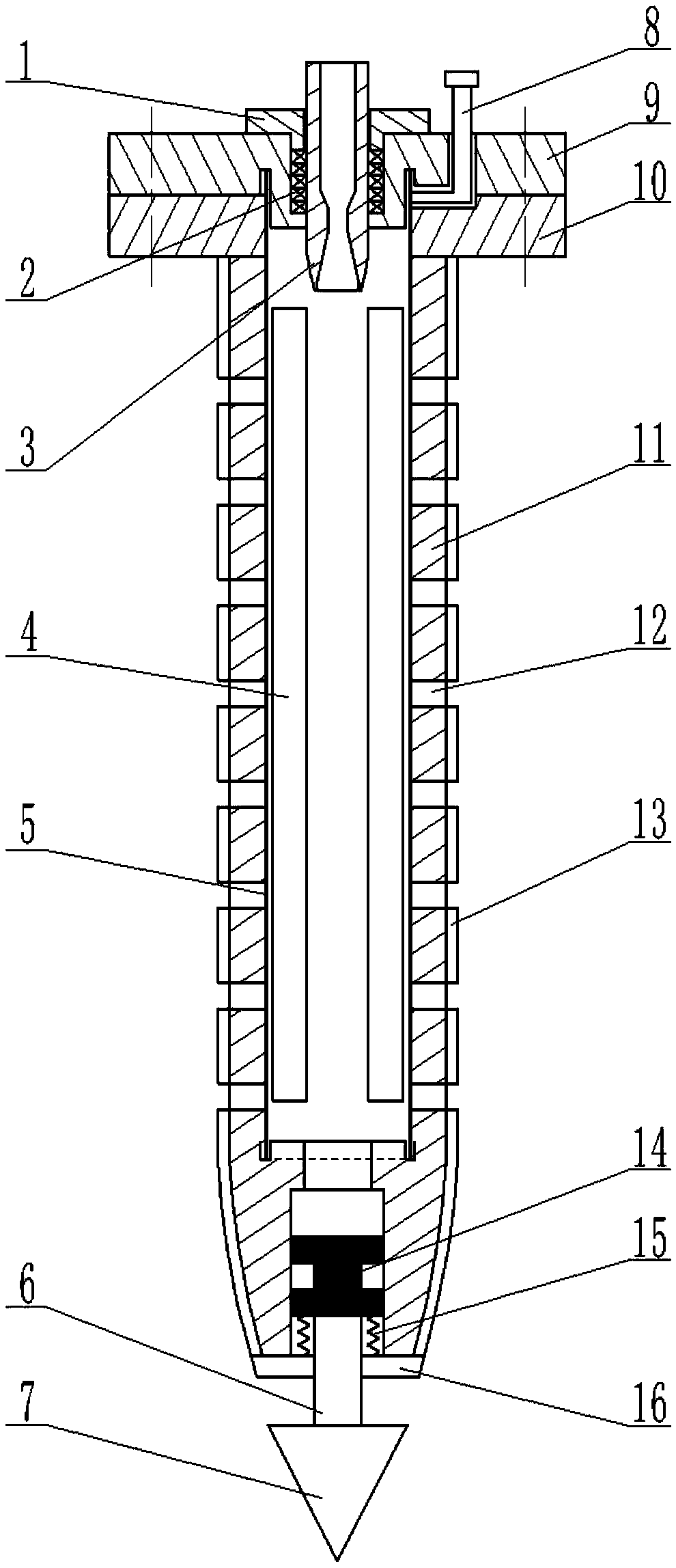Pneumatic soil deep loosening head and working method thereof
