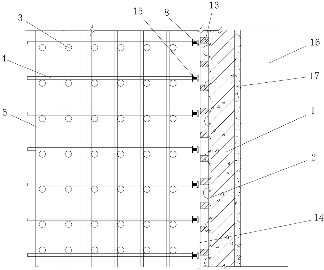 Construction method of single-side formwork support for basement exterior wall based on steel pipe truss