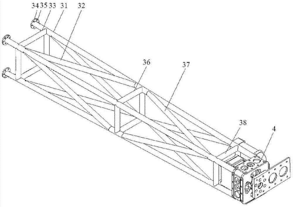 A vector propulsion device, an airship and an installation method of the vector propulsion device