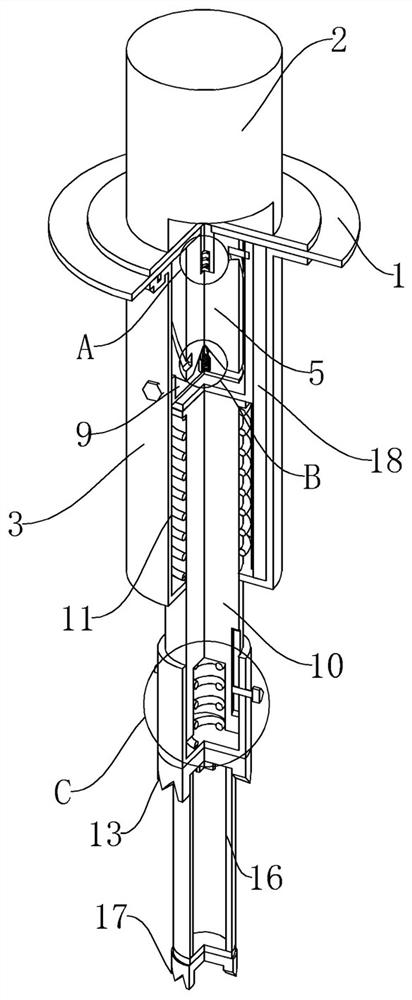 Device and construction method for dredging pipe blocked by final setting cement paste for sounding pipe cast-in-place pile