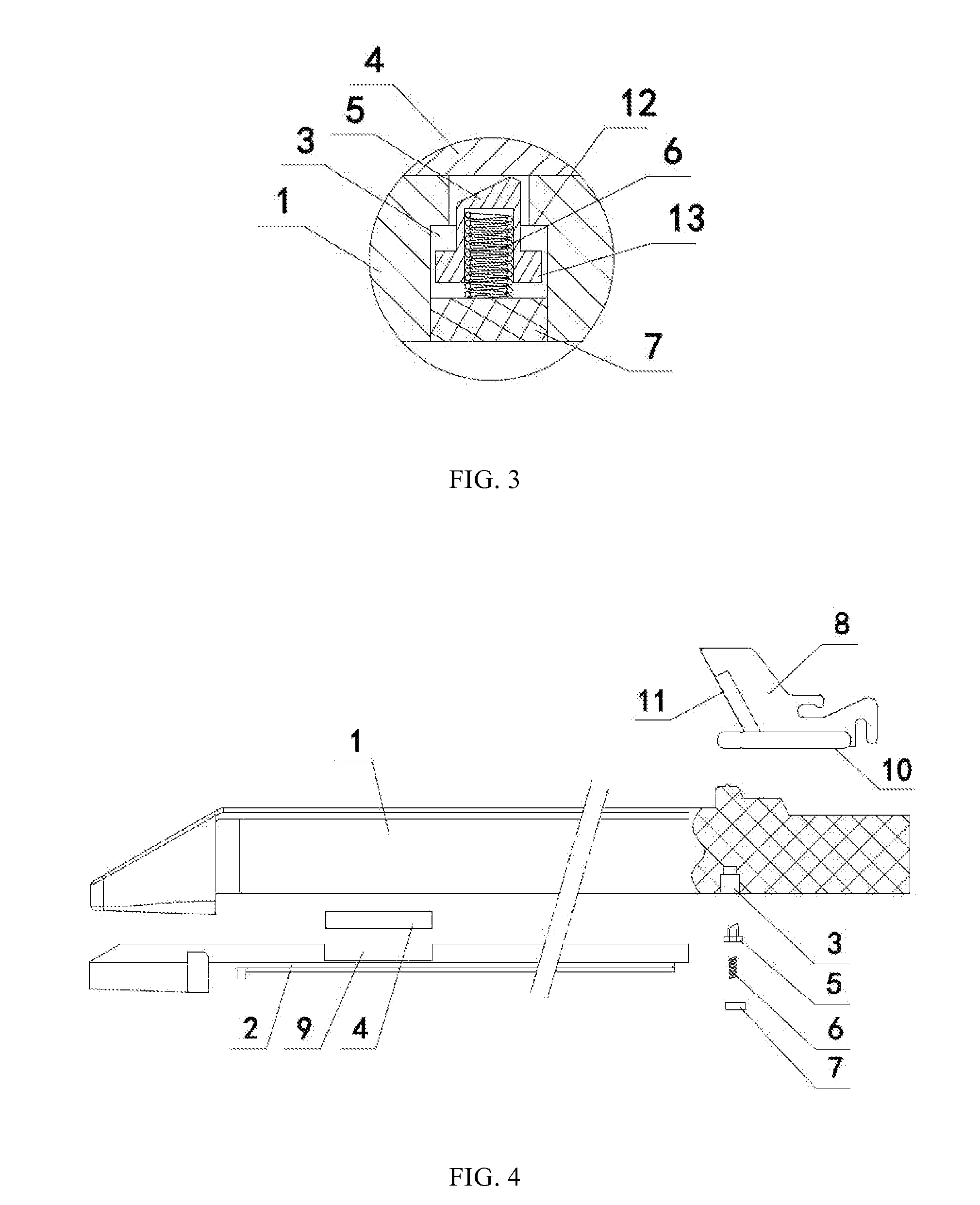 Staple chamber assembly and linear surgical stitching device using said staple chamber assembly