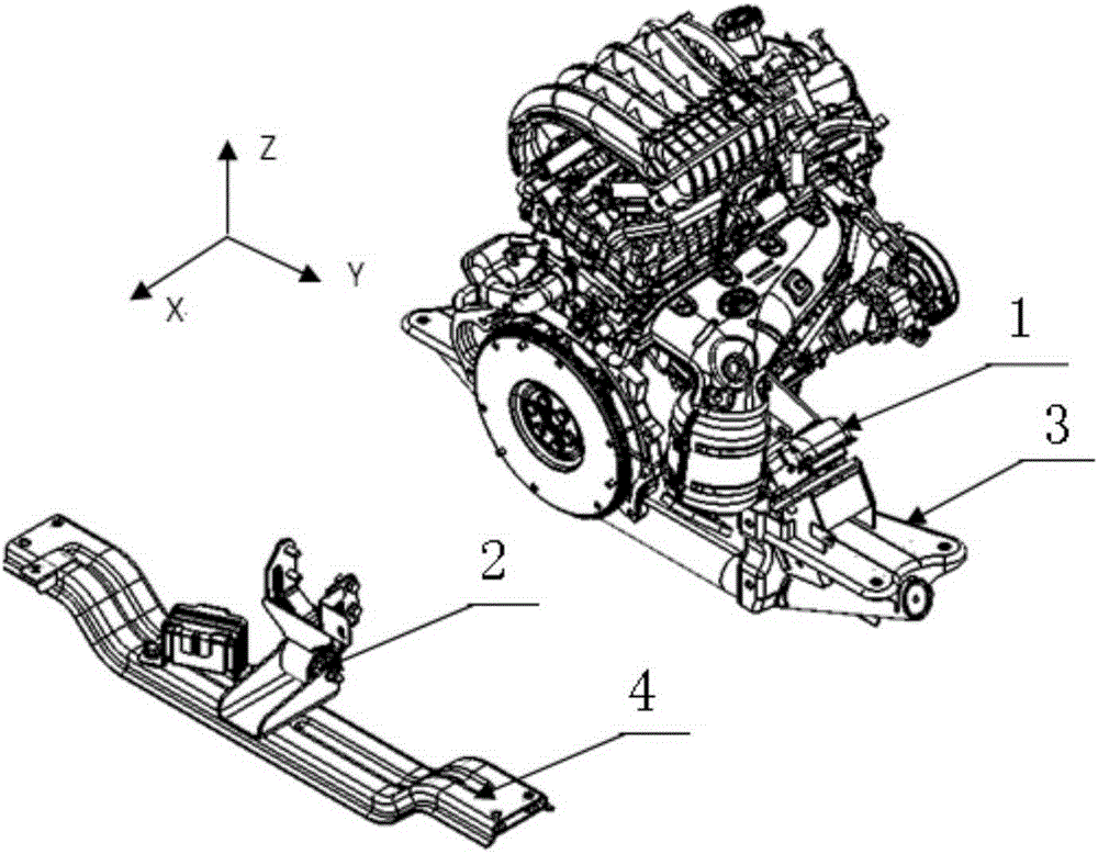 Longitudinal engine mount installation structure