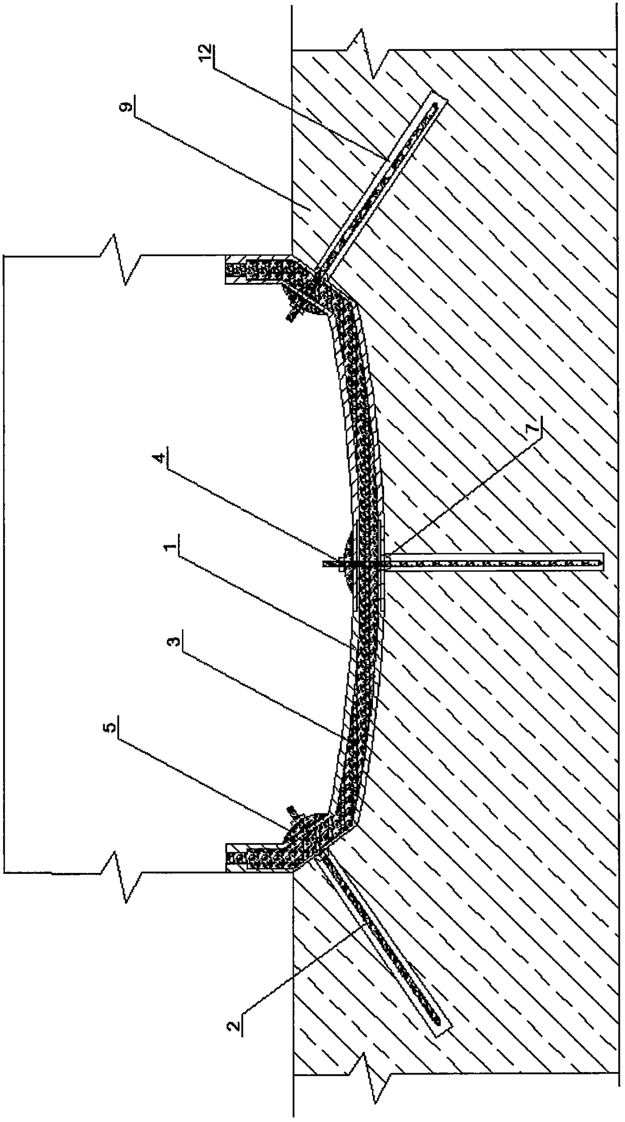 Grouting anti-bottom arch support device and support method