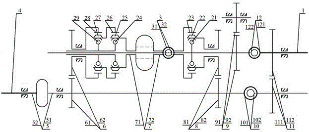 Hydraulic coupler and starter driven by combined harmonic gear