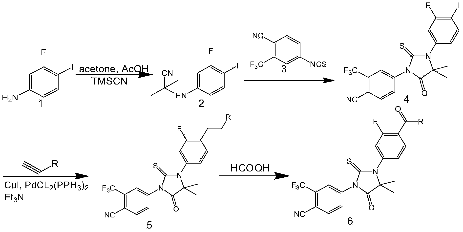 Non-steroid antiandrogen compounds as well as preparation method and application thereof