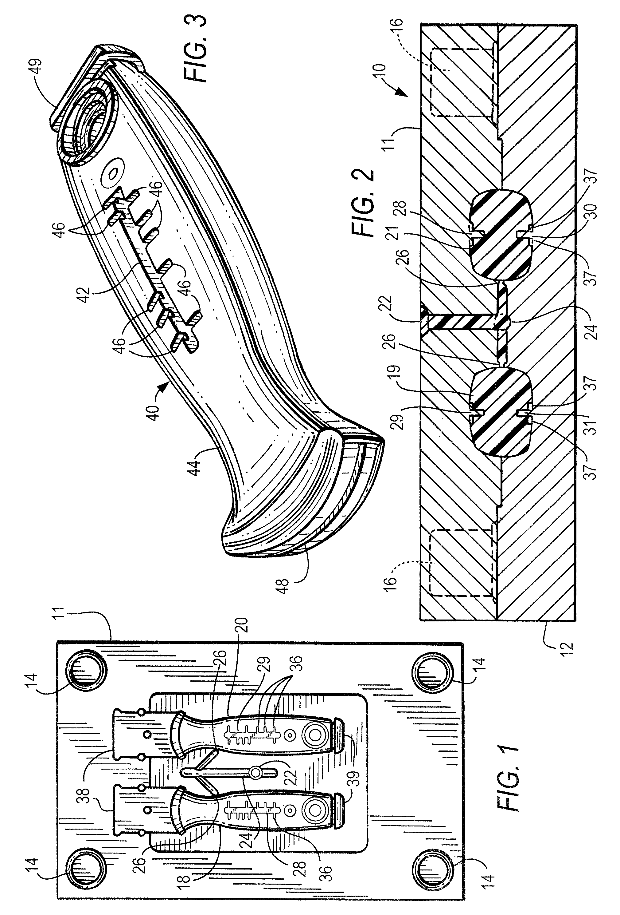 Method of dual molding products with logos and other indicia