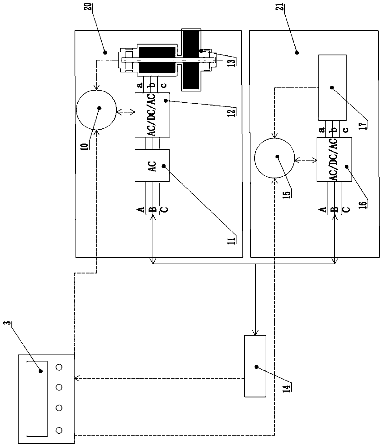 High voltage flywheel combined chemical battery energy storage system for peak and frequency adjustment of power grid