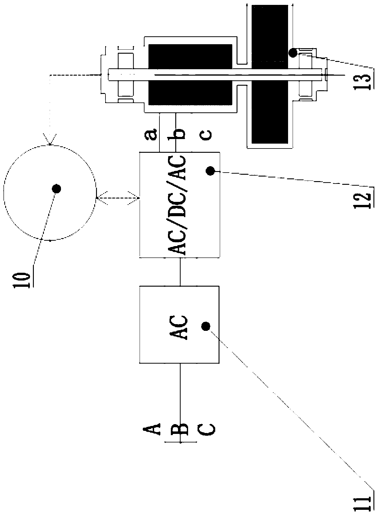 High voltage flywheel combined chemical battery energy storage system for peak and frequency adjustment of power grid