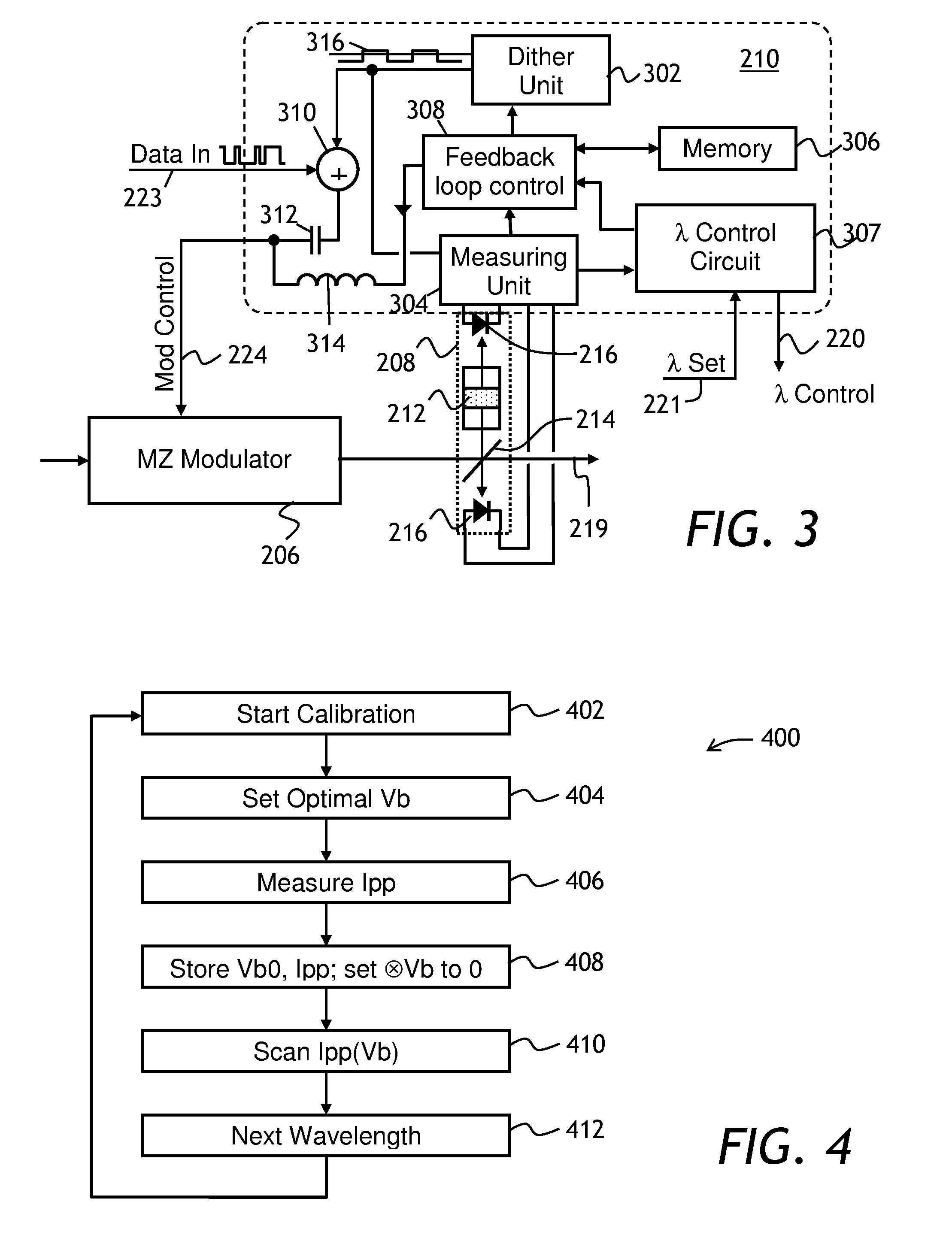 Bias control in an optical modulator and transmitter
