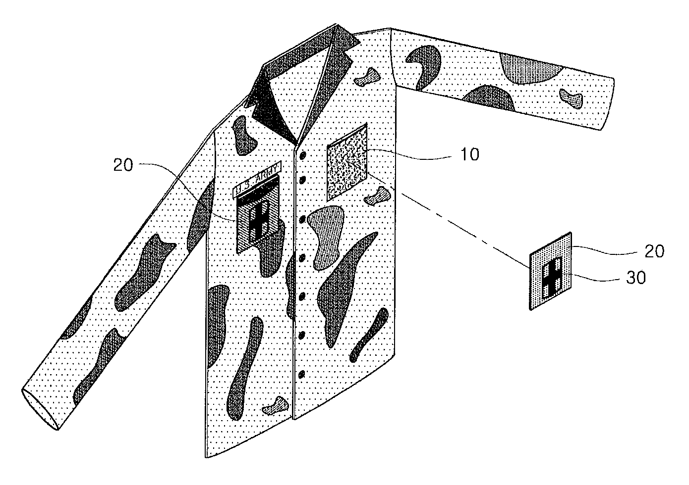 Apparatus for attaching extraneous item to military uniform