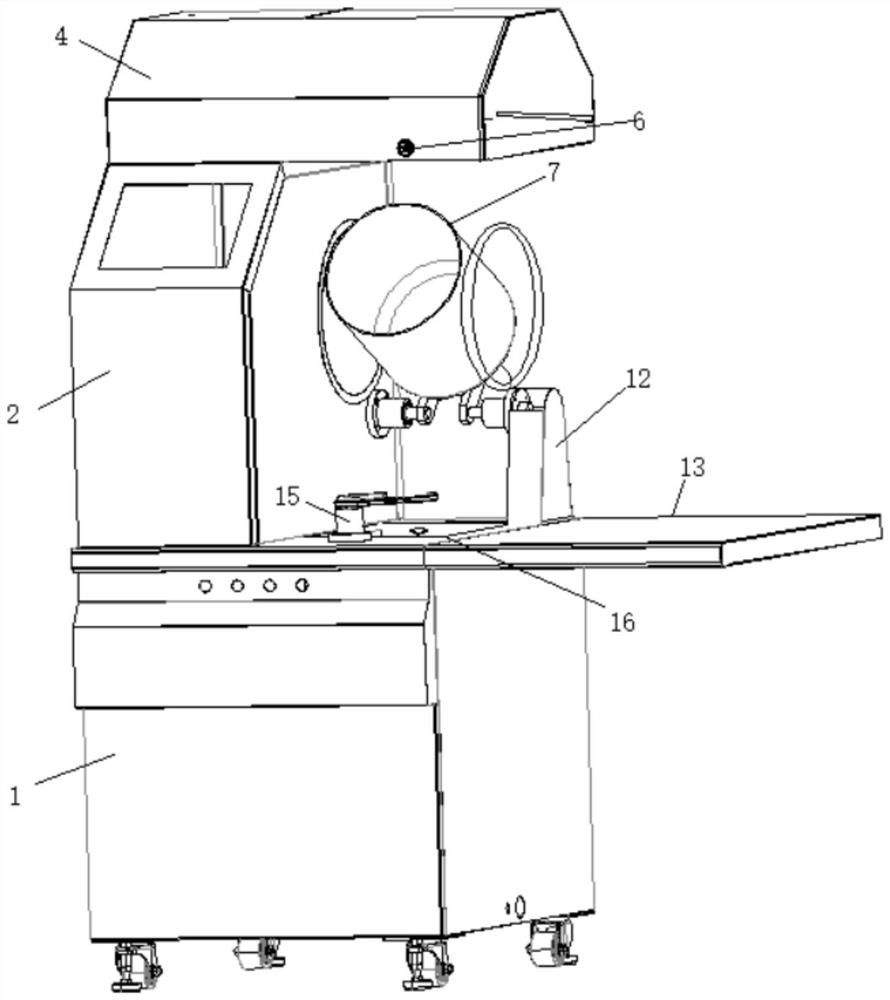 A seasoning and feeding device for an intelligent integrated cooking machine