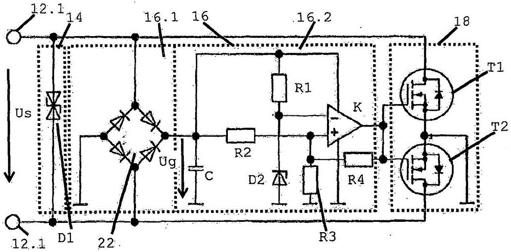 Docking module for a current transformer for preventing overvoltages and a current transformer having a docking module