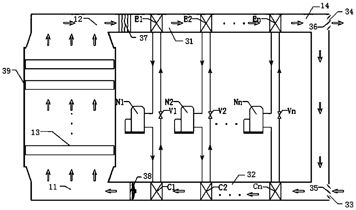 A multi-layer belt drying system based on multi-stage heat pumps connected in series