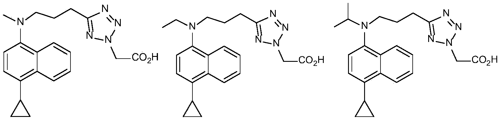 Compounds containing tetrazoleacetic acids as well as preparation method and application of compounds