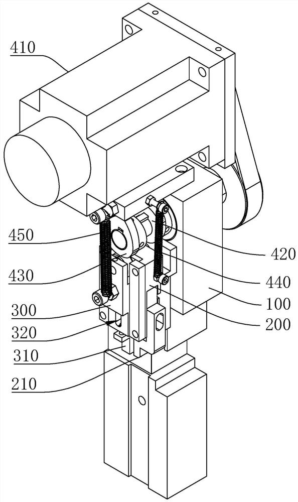 Zipper square block bolt pressing mechanism and zipper square block bolt machine