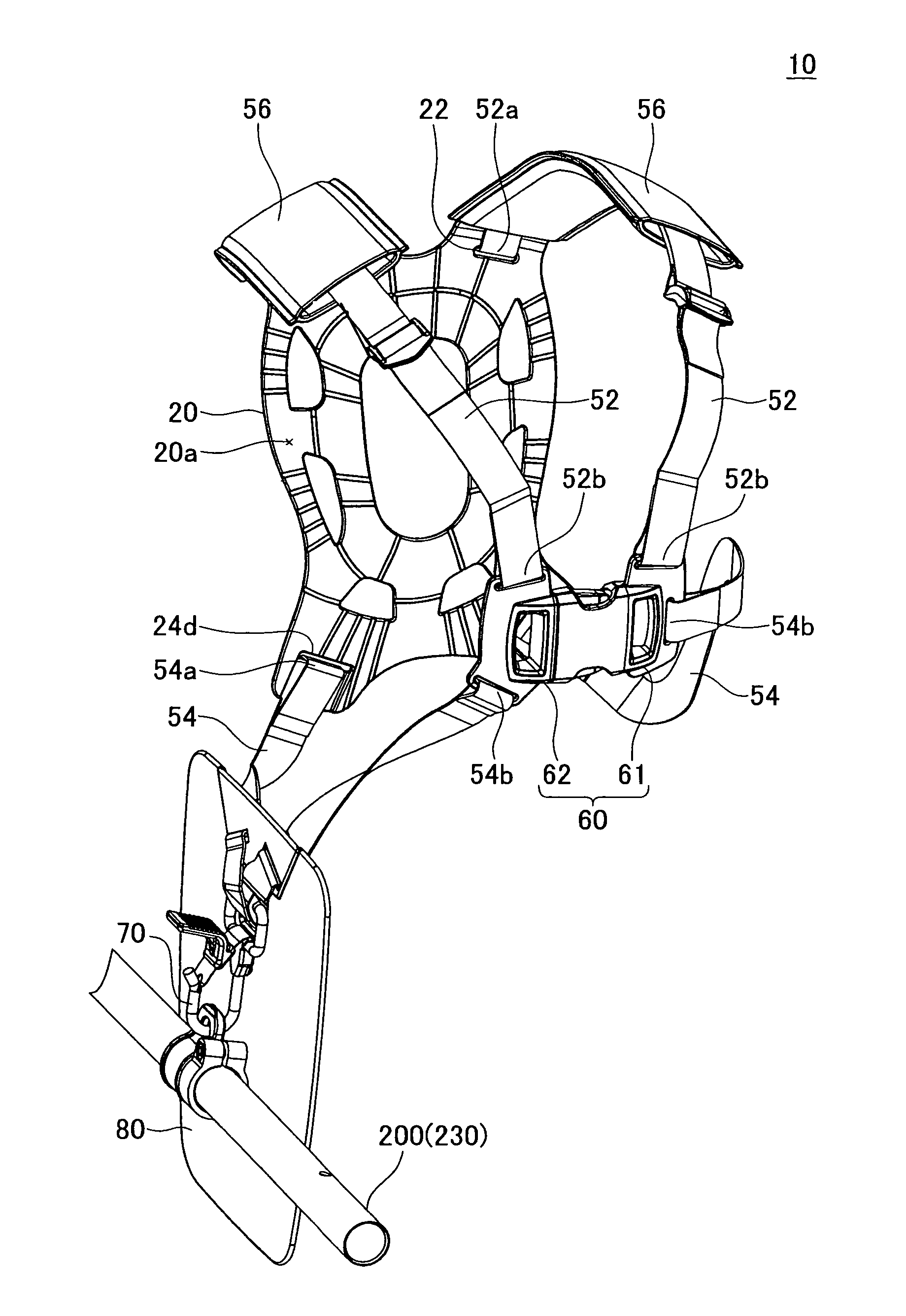 Harness for a handheld power equipment