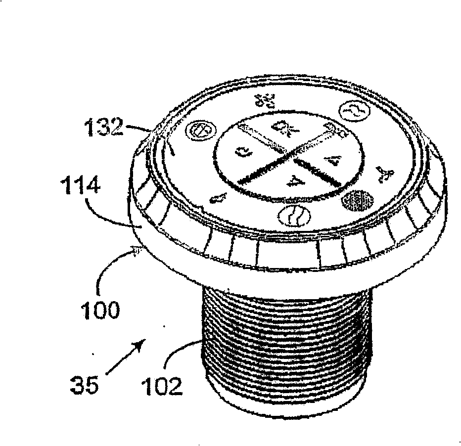 User interface for controlling whirlpool tub