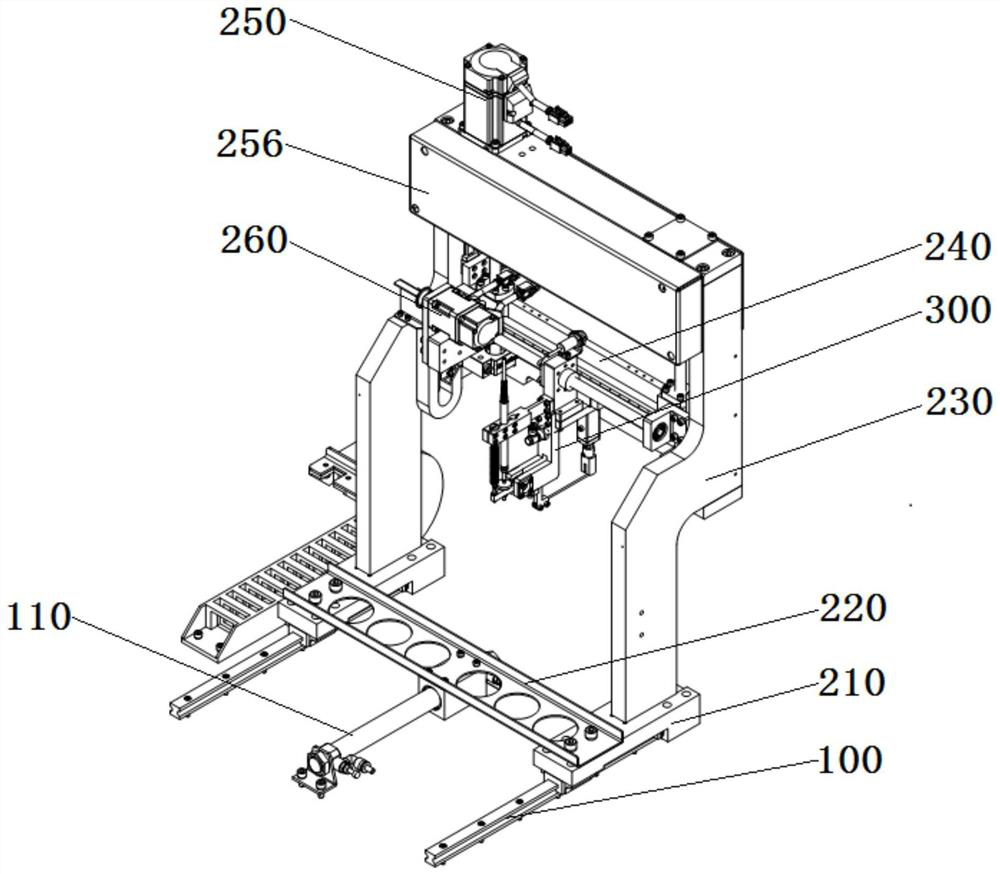 Double-lead-screw loading horizontal movement measuring mechanism