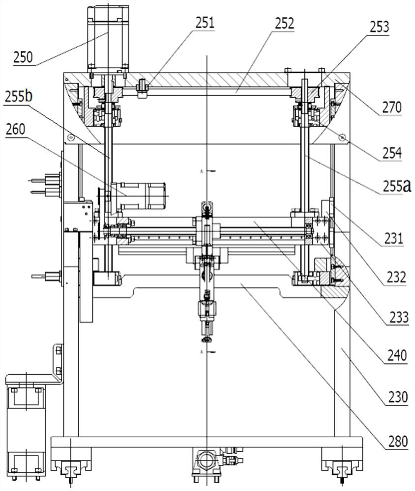 Double-lead-screw loading horizontal movement measuring mechanism