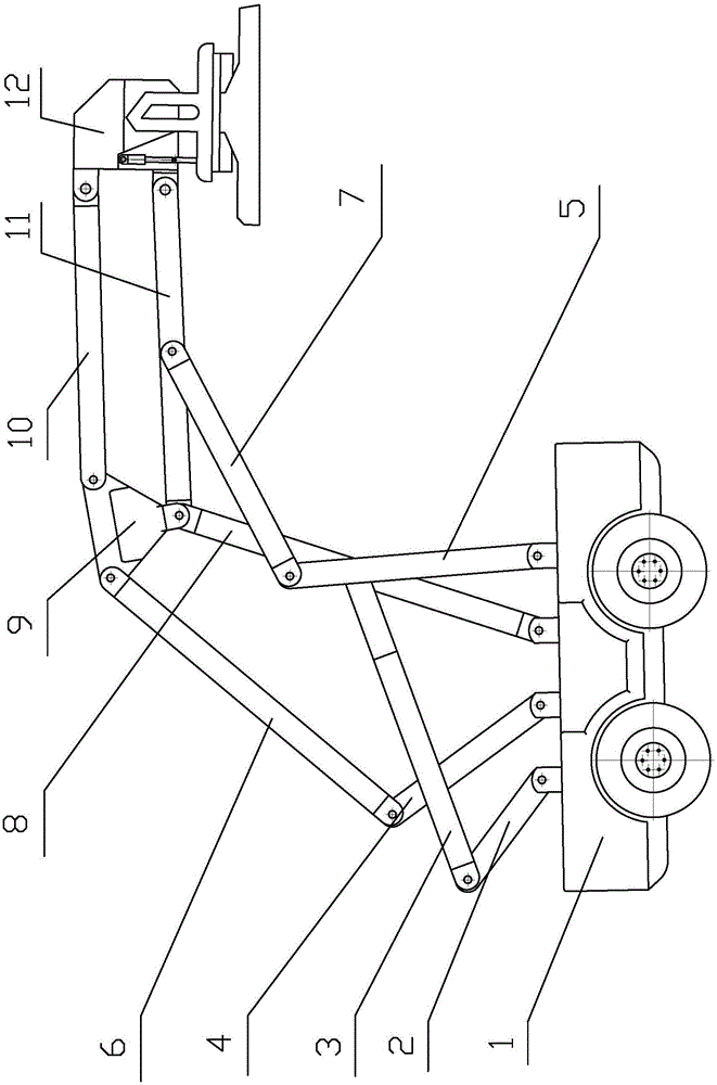 Three degrees of freedom hybrid drive container reach stacker crane