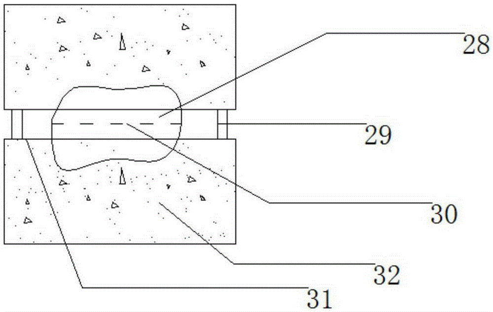 Rock shearing fracture surface boundary depicting device and method