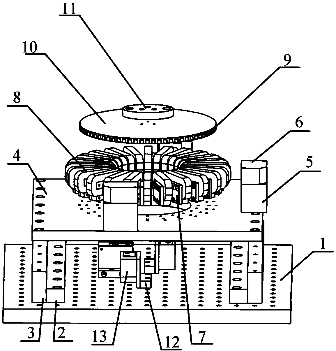 Six-degree-of-freedom magnetic suspension rotary table and control system and method