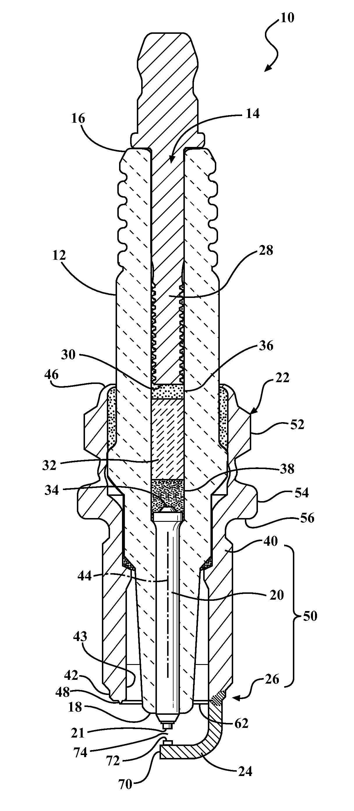 Spark ignition device for an internal combustion engine, metal shell therefor and methods of construction thereof