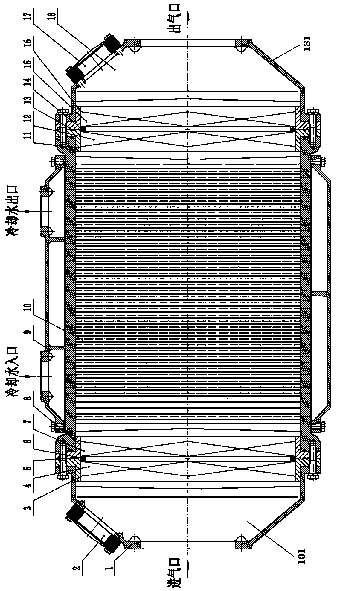 Explosion-preventing flame-retarding intercooler and gas engine device comprising same