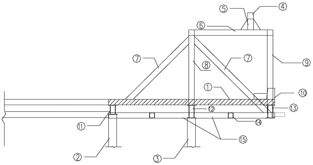 High-pile wharf bulk cargo self-unloading platform