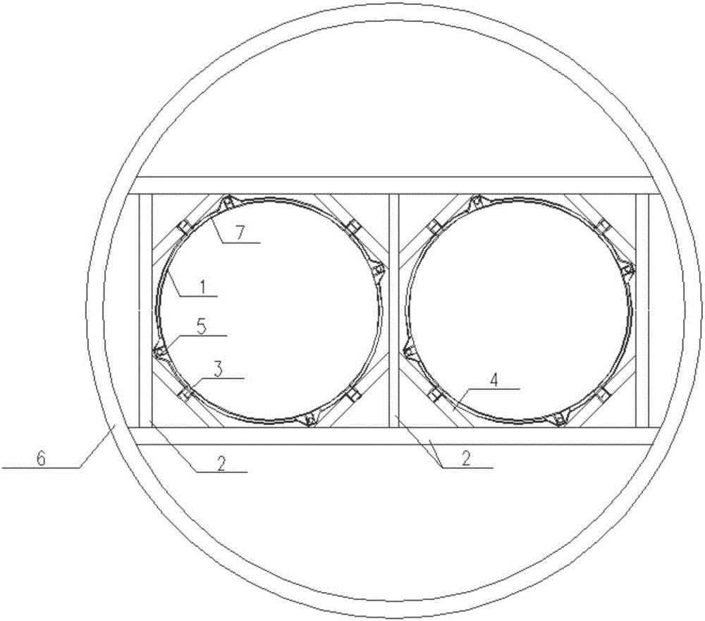 Support structure for chimney internal steel cylinders