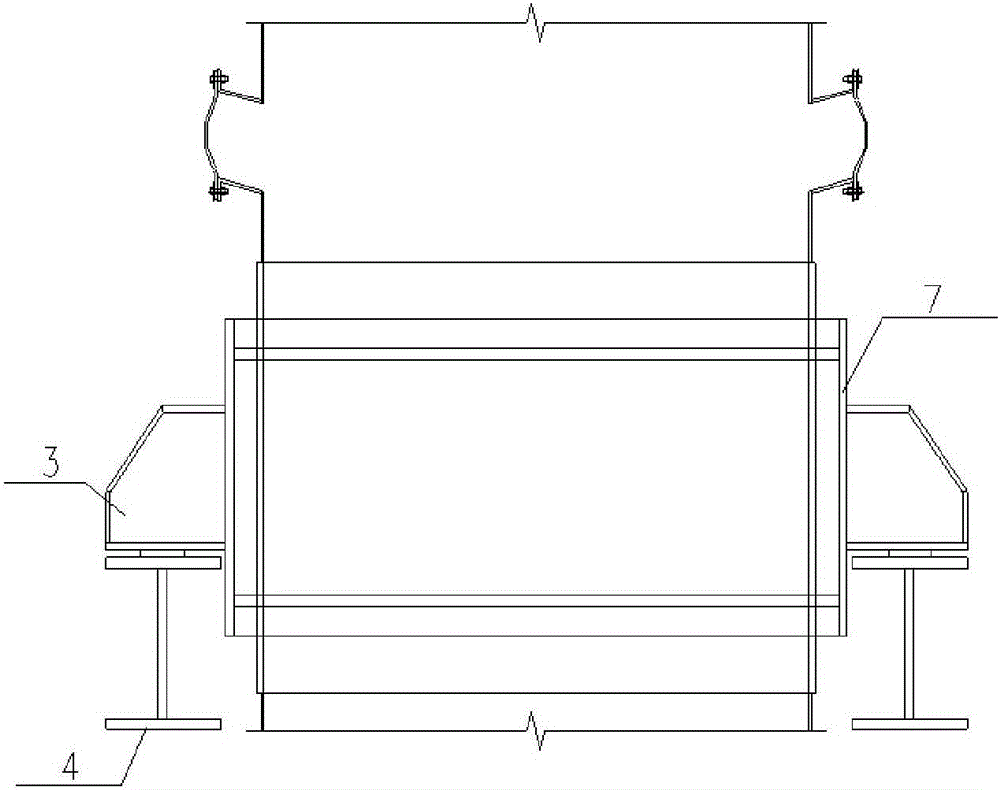 Support structure for chimney internal steel cylinders