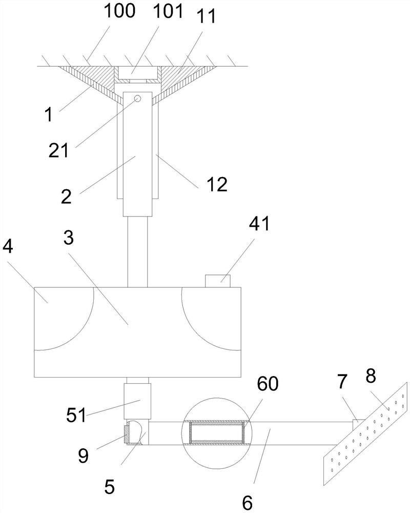 Medical hanging type eye compress instrument capable of being remotely controlled