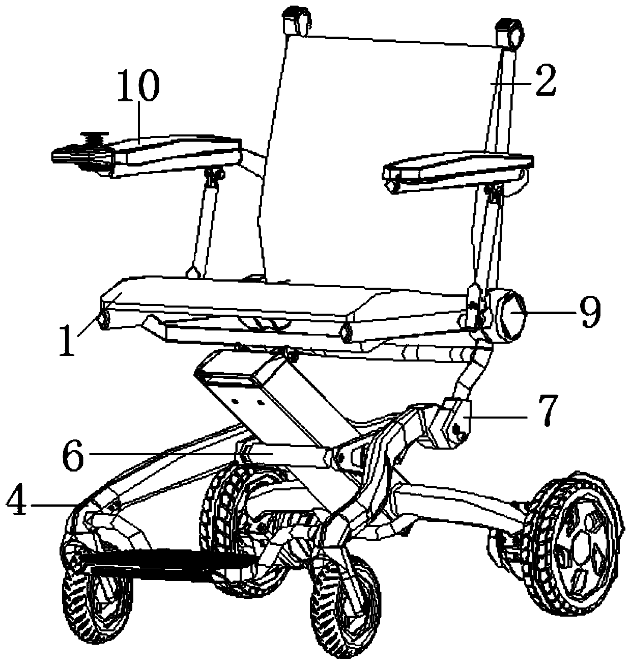 Foldable electric wheelchair