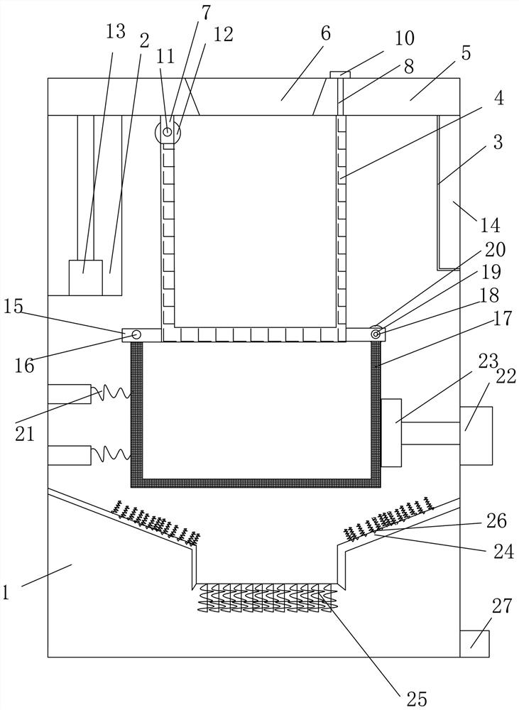 A vibration-type sewage treatment device that is easy to disassemble and remove impurities