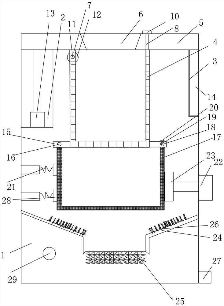 A vibration-type sewage treatment device that is easy to disassemble and remove impurities