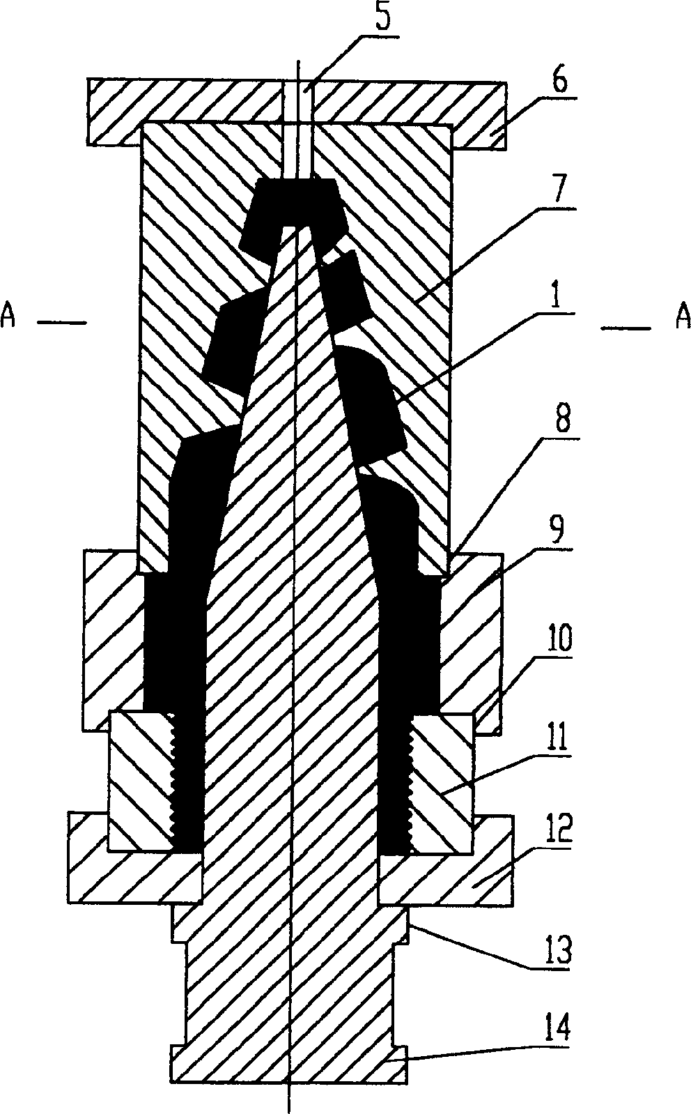 Conic spiral sprayer for desulfurizing and dusting and its making methd and mould