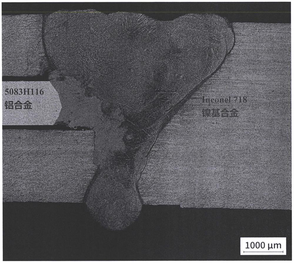 Nickel-based alloy/aluminum alloy or aluminum dissimilar material laser welding method