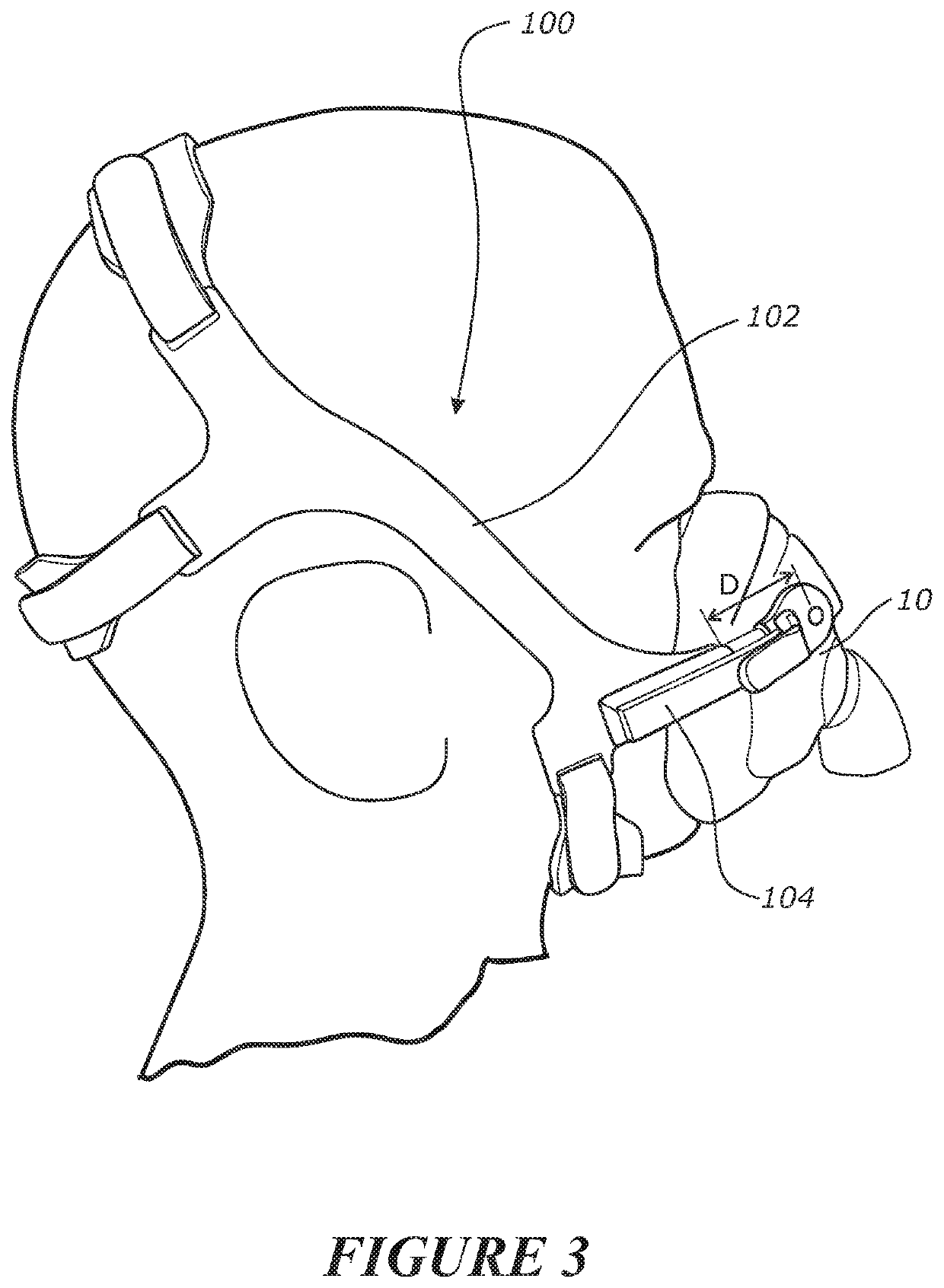 Headgear assembly with semi-rigid side arms